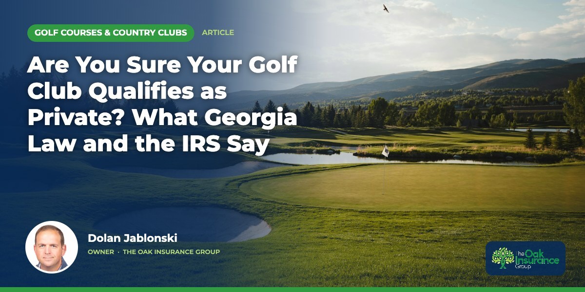 Are You Sure Your Golf Club Qualifies as Private? What Georgia Law and the IRS Say