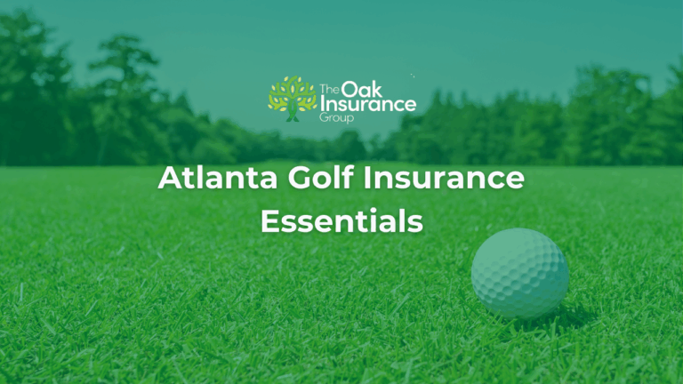 Atlanta Golf Insurance Essentials title graphic by The Oak Insurance Group, featuring a golf ball on a green fairway