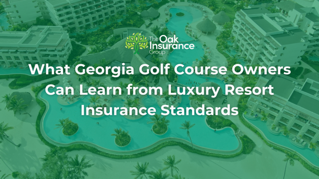 Luxury resort with pools and upscale amenities illustrating insurance standards for Georgia golf course owners, highlighting resort-style property insurance, liability coverage, risk management, and hospitality insurance solutions from The Oak Insurance Group.