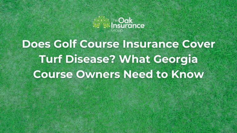 Golf course turf showing signs of disease, highlighting insurance considerations for turf damage, grass disease, course maintenance, and specialized golf course insurance coverage for Georgia golf course owners from The Oak Insurance Group.